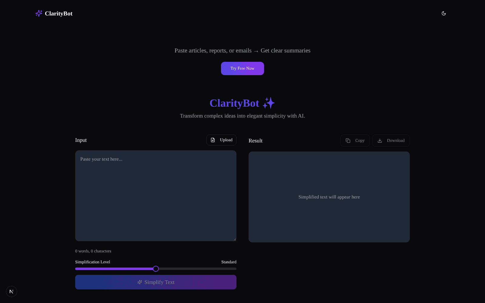 ClarityBot feature