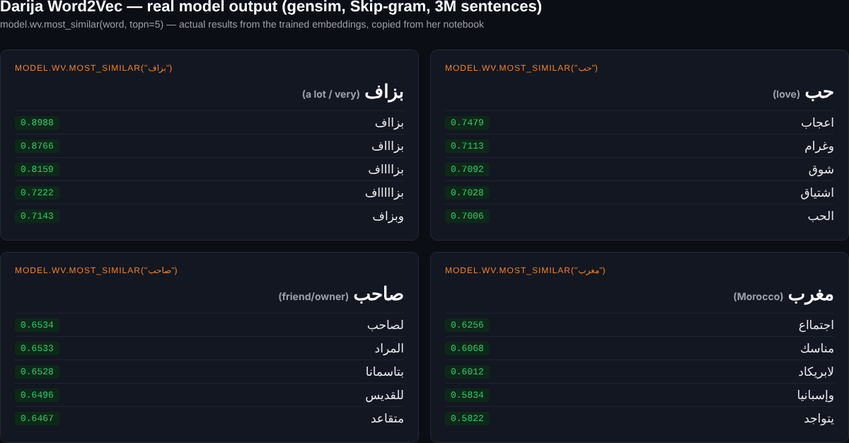 Darija Word2Vec project hero